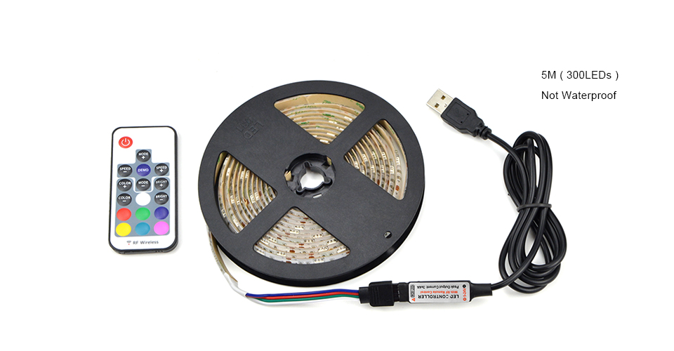 30LED m DC 5V USB cable RGB led strip light Ribbon String tape 1m 2m 3m 4m 5m Flexible LED Light 5050 SMD TV LCD PC Decor Lamp