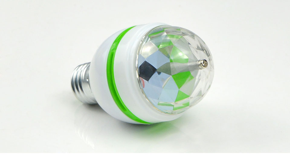 110V 220V 3W E27 RGB LED light 85 265V LED Stage Light Christmas Auto Rotating LED bulb EU Plug Lamp Base hoilday home lighting