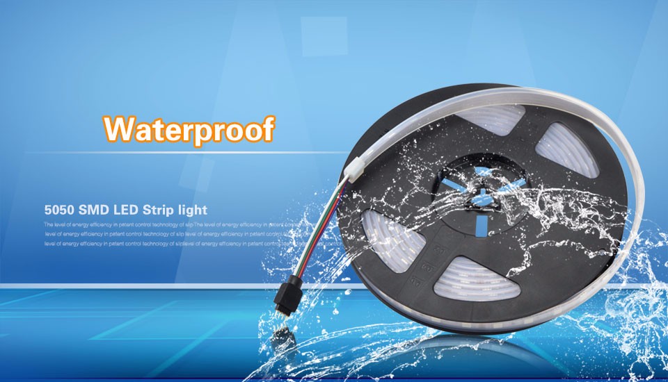 IP67 Waterproof DC12V 5m SMD 5050 RGB LED strip light Flexible tape rope Swimming Pool underwater light outdoor lighting lamp
