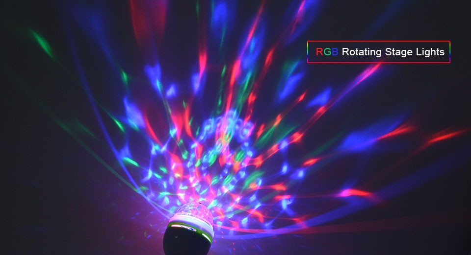 85 265V 110V 220V E27 3W RGB Stage LED Light Auto Rotating Holiday Lamp LED bulb For Home Decor Disco DJ Party Dance lighting