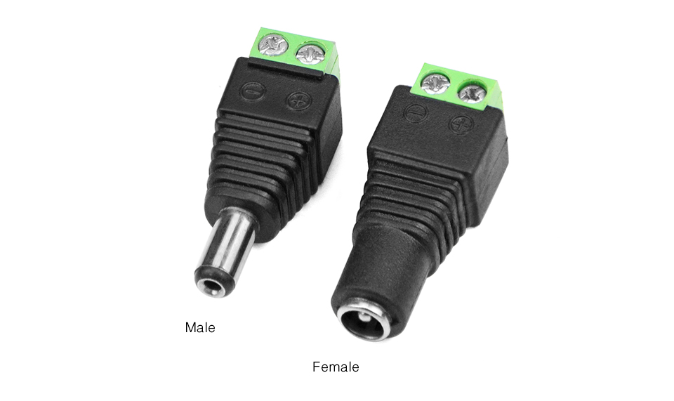 5Pcs Free Welding LED Strip Adapter Connector Male Female LED Strip Light DC Connector 2.1 x 5.5mm Power Adapter Connector Plug