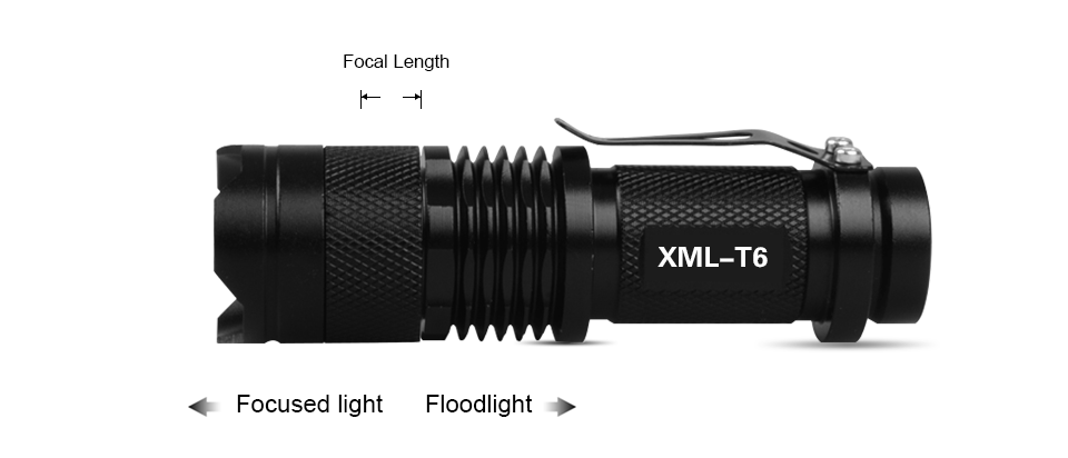 CREE XML T6 LED flashlight Zoomable waterproof led torch rechargeable lanterna camping Night Light For 14500 battery hunting