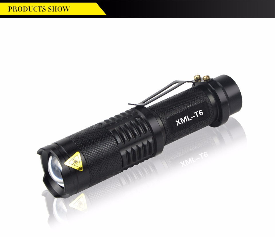 CREE XML T6 Portable 5 Modes Zoomable laser LED Flashlight Lanterns 2300LM Night Torch light For Outdoor Camping lighting
