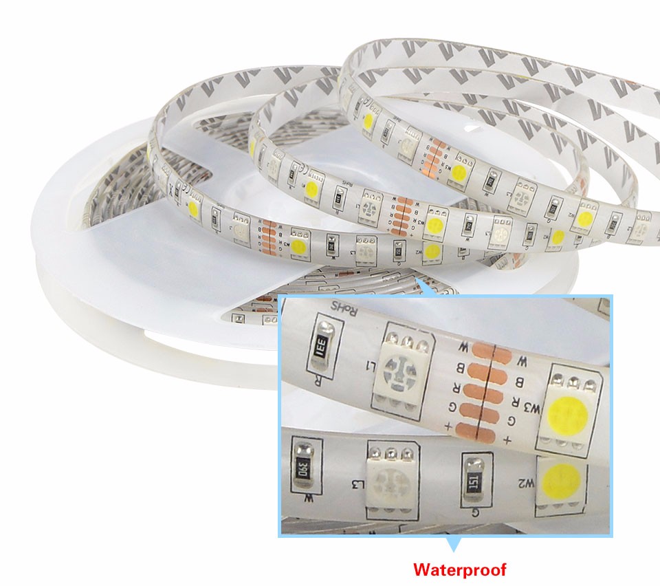 1set IP20 Waterproof IP65 RGBW RGB White RGBWW 12V 5M 5050 LED Strip light Ribbon lamp Tape 40 Keys Remote Controller