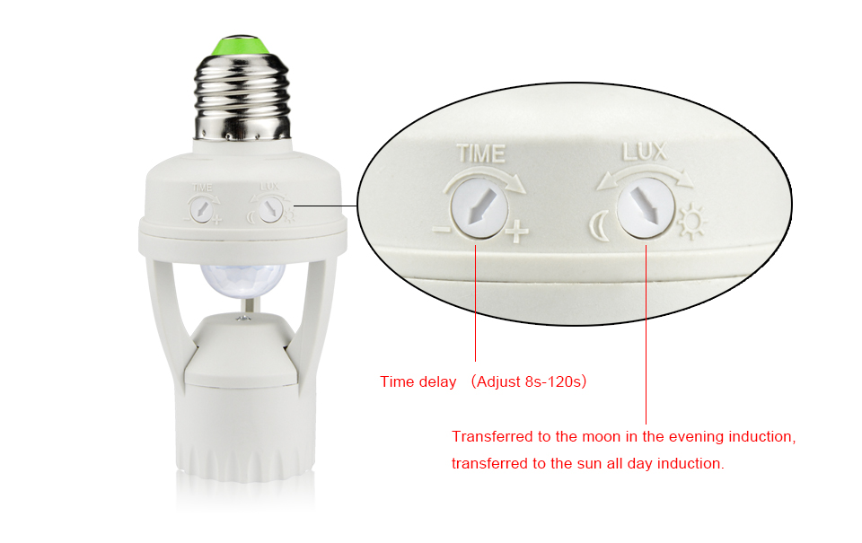 PIR Motion Sensor Light Control LED lamp Base Holder For E27 7W 9W 12W 50W 60W LED Bulb E27 12W 220V LED Bulb Night light