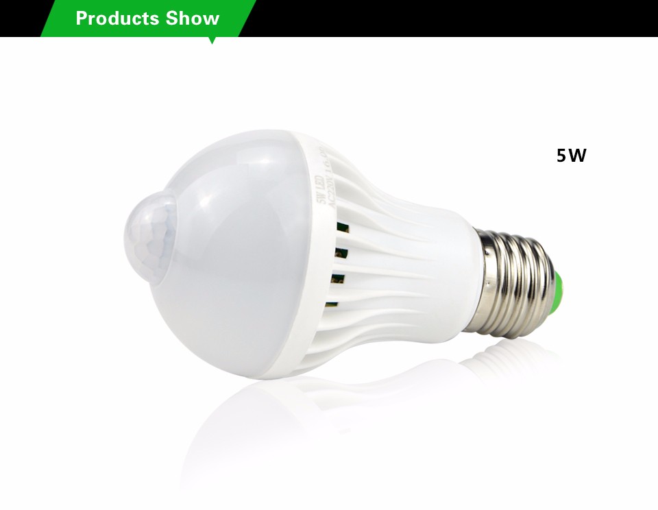 PIR Motion Sensor Lamp 5W 7W 9W E27 220V Auto Smart Infrared Body Ball Led Bulb Light For Hallway night lighting