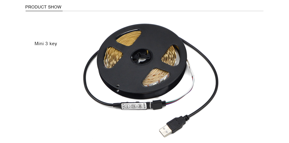 IP65 waterproof 1M 2M 3M 4M 5M DC 5V USB charger RGB LED strip light USB cable LED tape white Black PCB TV Background lamp