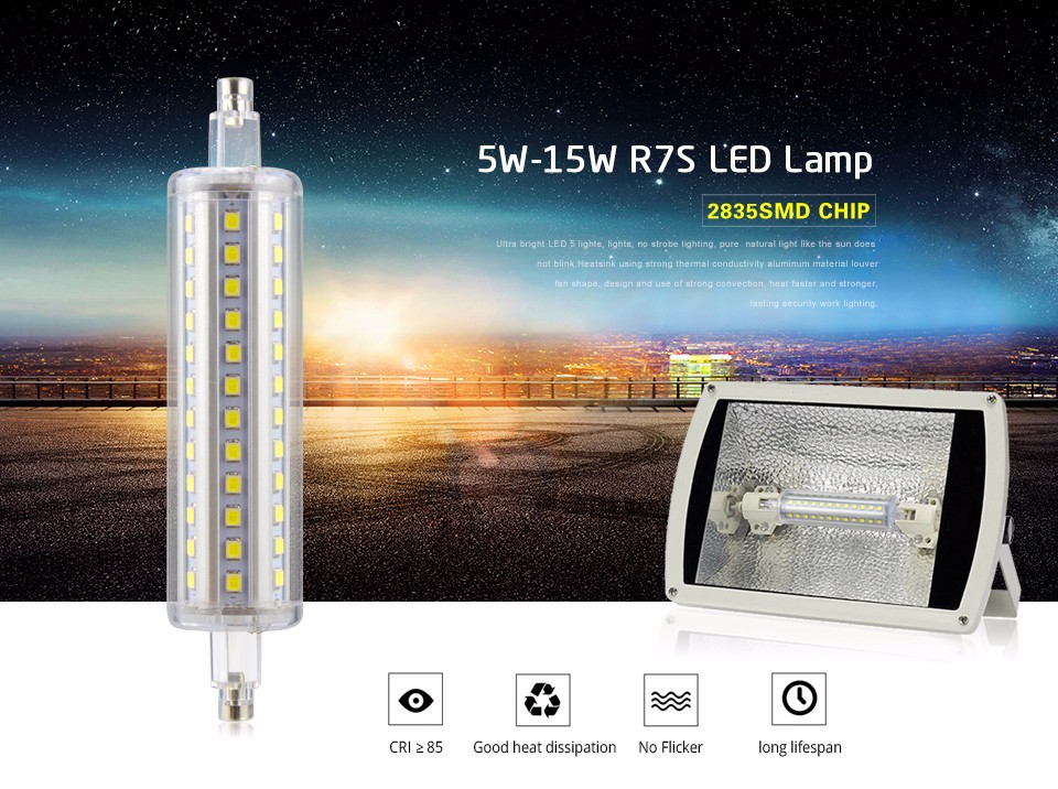 85 265V 5W 10W 12W 15W R7S LED Lawn lamp 220V 110V LED flood Light SMD 2835 78mm 118mm 135mm 189mm Street Bulb For Outdoor light