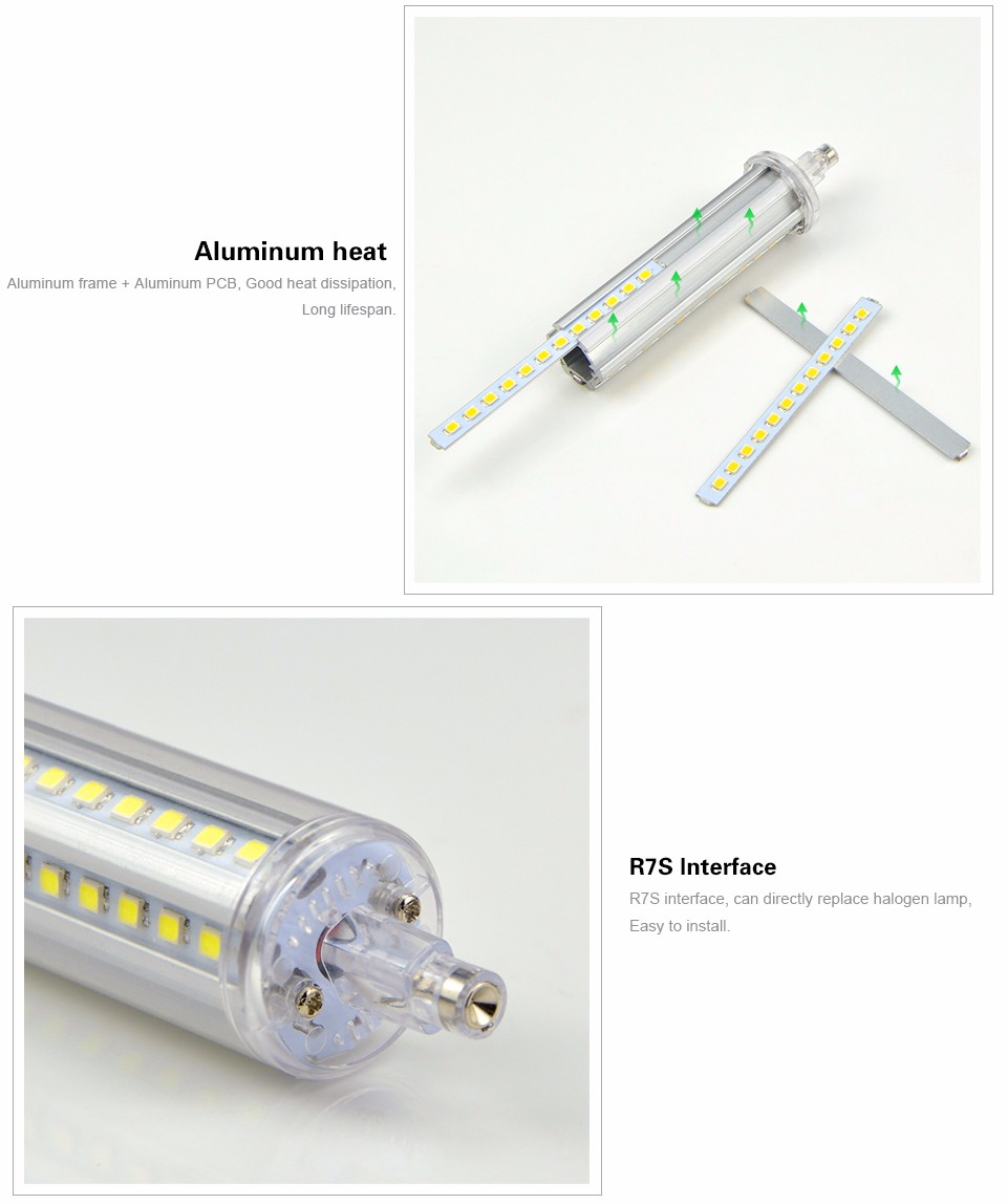 Dimmable 220V LED bulb R7S Horizontal Plug flood Light Lawn lamp 5W 10W 12W 15W 78mm 118mm 135mm 189mm For Floodlight spotlight