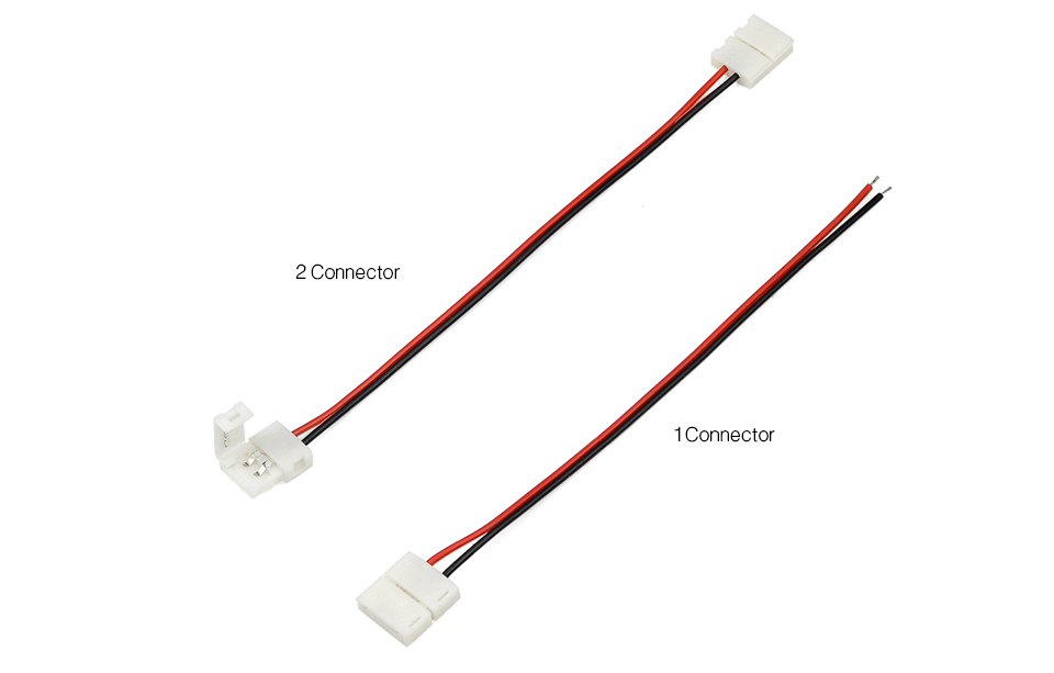 5Pcs LED Strip Connector Free Welding LED Strip Connector 2pin 10mm 5050 SMD 2pin 8mm 2835 SMD with Wire Connectors
