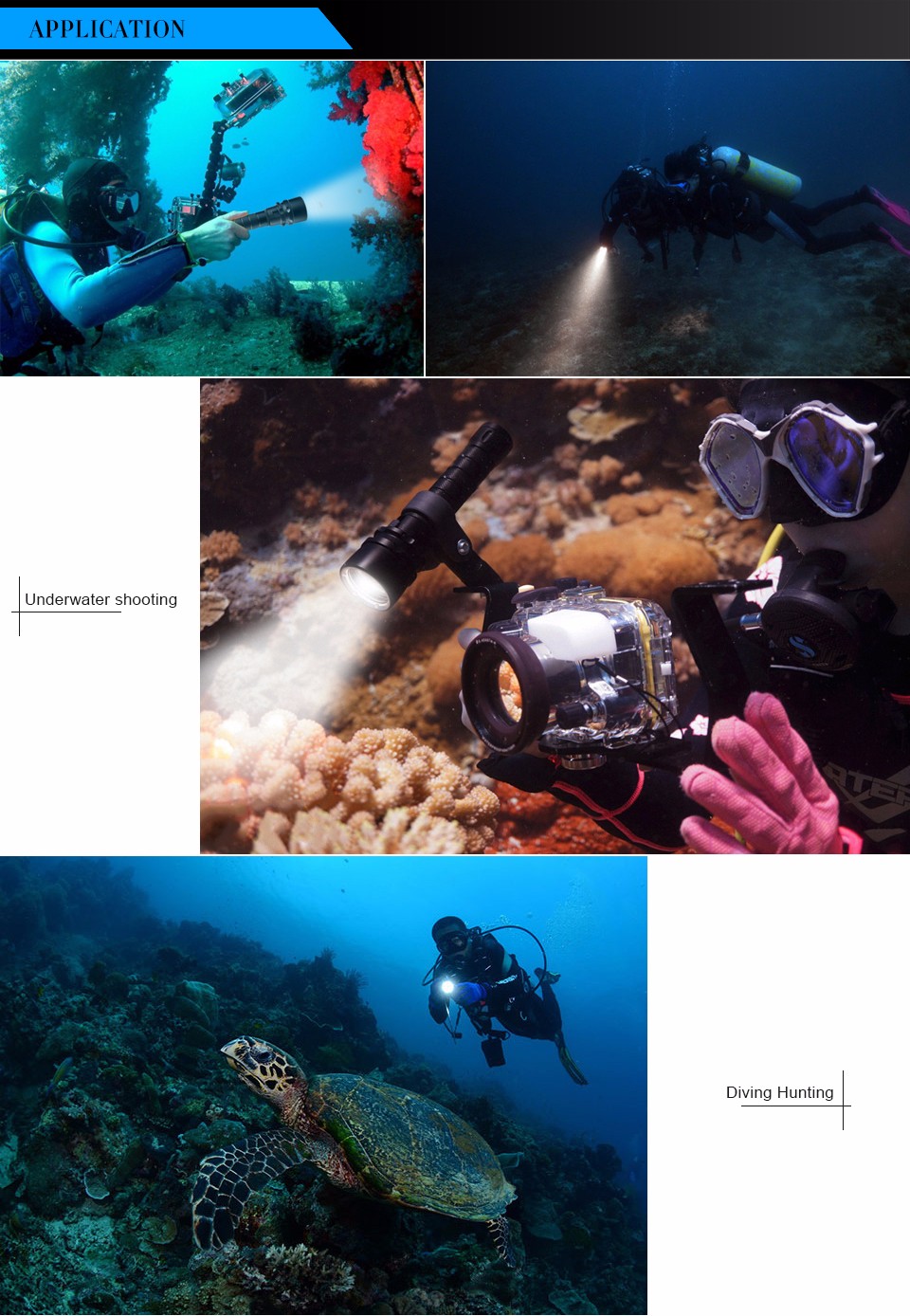 Waterproof CREE XM L L2 U3 LED Scuba Diving Flashlight Flash Light Lantern Professional Torch light For 200M Underwater lighting
