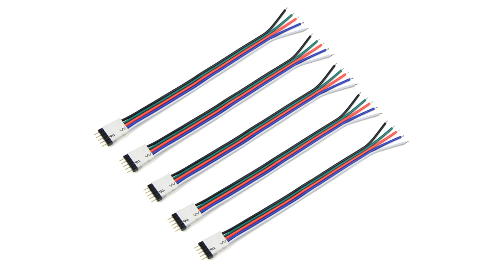 5Pcs Free Welding Tape Ribbon light 5050 SMD RGBW RGBWW LED Strip ligth accessories 5pin 12mm strip light accessories
