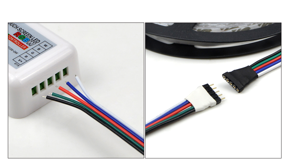 5Pcs Free Welding Connector Tape Ribbon light RGBW RGBWW LED Strip Connector 5pin 12mm