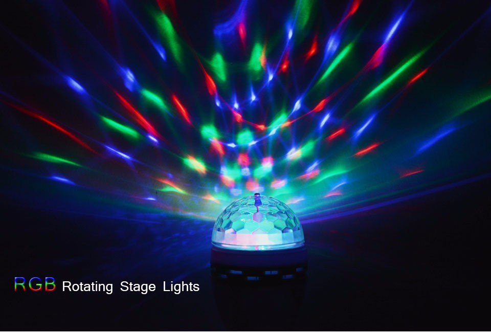 E27 Mini RGB LED Night light RGB Auto Rotating Stage light Holiday Bulb 3W 110V 220V 85 265V Spotlight Bulb For DJ Party Dance
