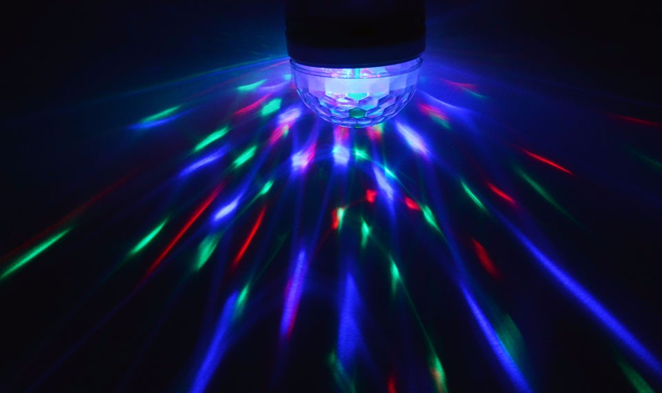 E27 Mini RGB LED Night light RGB Auto Rotating Stage light Holiday Bulb 3W 110V 220V 85 265V Spotlight Bulb For DJ Party Dance