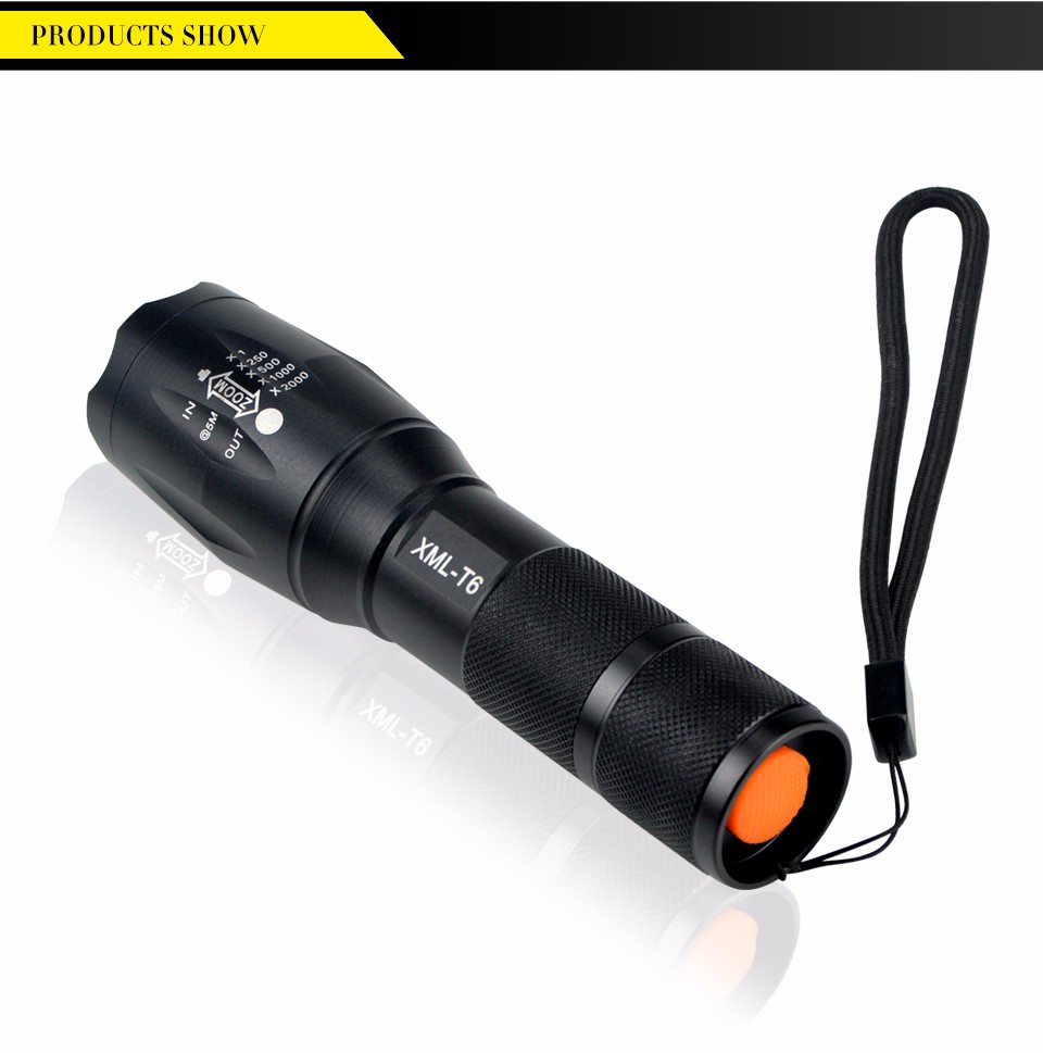 CREE XML T6 3800LM Waterproof Aluminum Laser Flashlight Night light 5 Modes Zoomable LED Flashlight For Outdoor Camping lighting