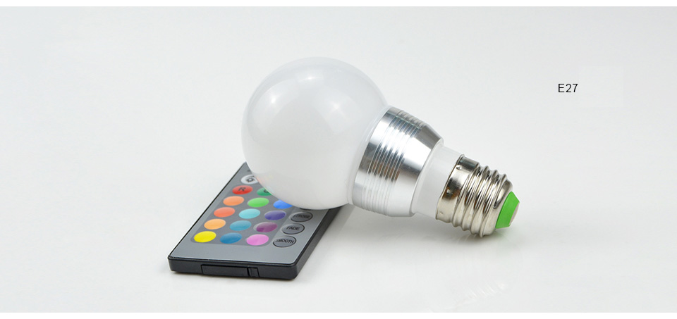 Dimmable E27 E14 85 265V 110V 220V RGB LED bulb LED lamp night light spot light remote controller For Holiday Christmas light