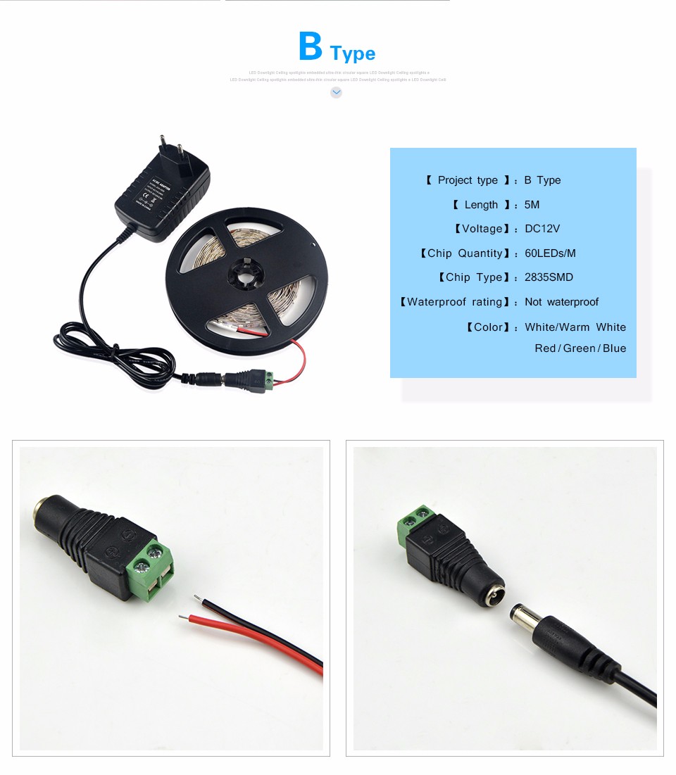 Non waterproof 5M 300Leds RGB Led Strip Light 3528 2835 SMD DC 12V 60Leds M Flexible Lighting String Ribbon Tape Home Lamp rope