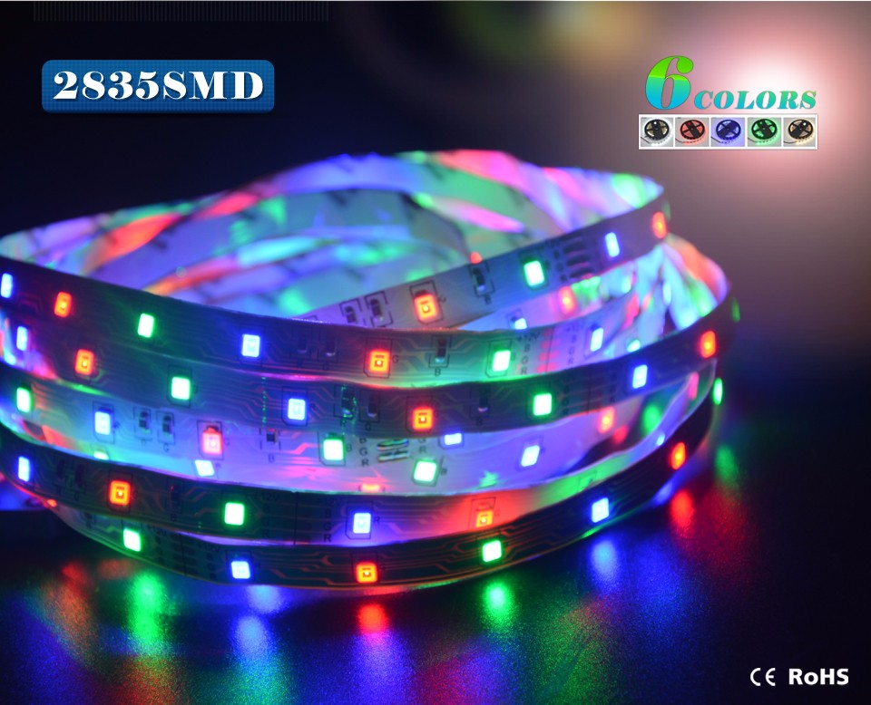 RGB LED strip light 2835 3528 DC12V 5M 300led flexible ribbon or 24Key Reomote Controller or 12V 3A power adapter