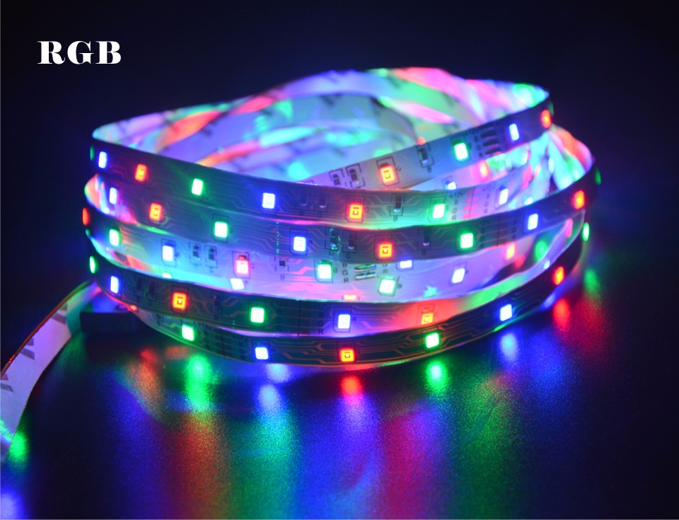 For christmas outdoor 5m DC12V 2835 SMD no waterproof RGB LED Strip Light String Ribbon lamp More Brighter than 3528 3014