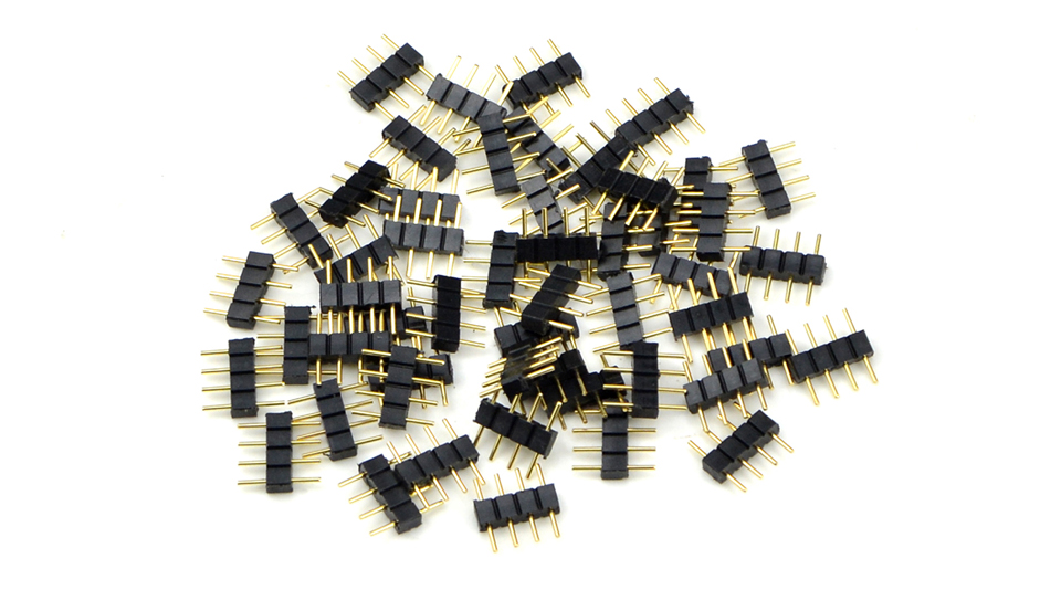 10Pcs 4PIN 5PIN RGB RGW RGBWW led connector male needle type double Free Welding Connector plugs For 3528 2835 5050 LED Strip
