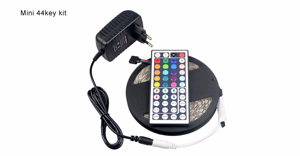 IP20 IP65 SMD 5050 RGB LED Strip light DC12V 60LEDs m 5m Flexible LED Light 3A power supply adapter RGB remote control