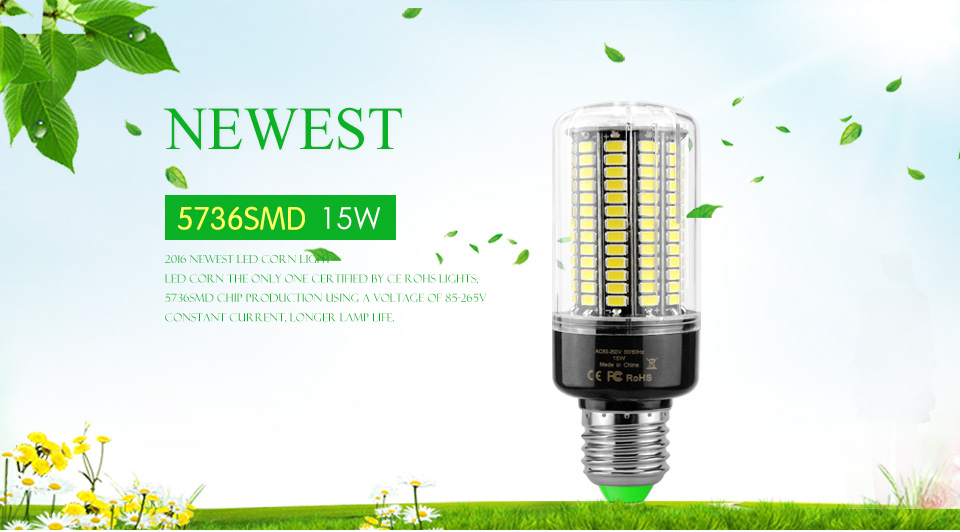15W E27 85 265V 110V 220V LED lamp 5736 SMD 2835 SMD LED light bulb Led Spotlight Warm white Lamps Lampada Bombillas