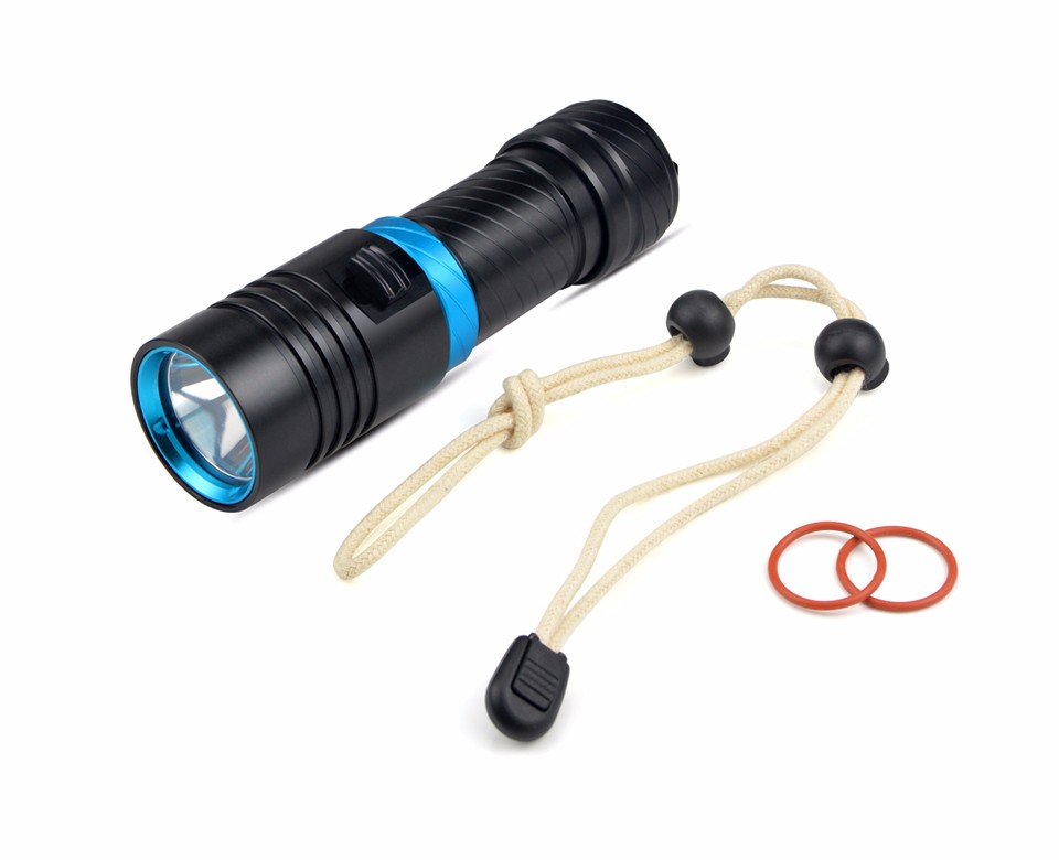 CREE XM L2 Portable 4000LM LED Waterproof Torch Flashlight Light Stepless Dimming Scuba 100m Underwater Diving Flashlights