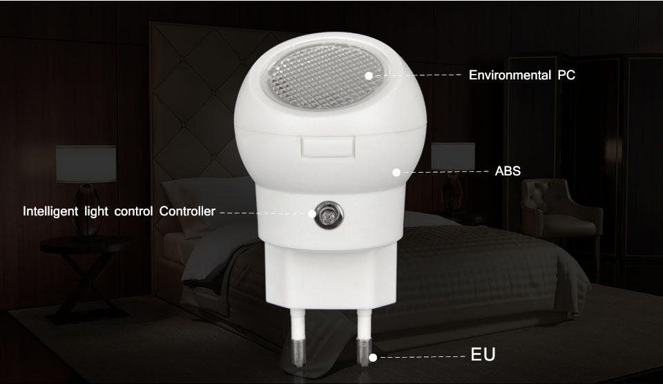 AC 110V 220V Auto Sensor LED Night lights EU plug Smart lighting Control lamp Emergency Bedroom Lamp LED Bulb Night light