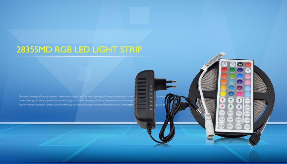 IP65 Waterproof 2835 flashlight RGB Led Strip Flexible Light 60led m 5M 300 DC 12V 3A Power Supply 44 KEYS IR Remote Control