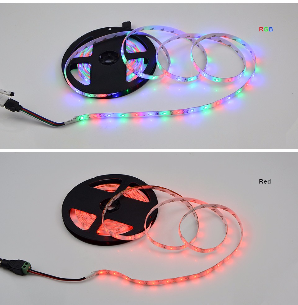 DC 12V 5M IP65 Waterpoof LED Strip light 2835 SMD 60LEDs M RGB Brighter Than 3528 5050 SMD lamp For Holiday Home lighting