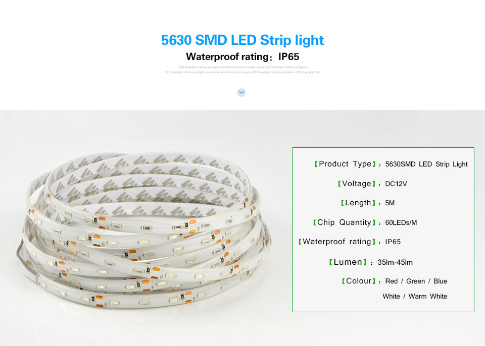 IP65 Waterproof RGB LED Strip light 2835 5630 5050 SMD 5m DC 12V flexible Tape ribbon Light Home Decor Lamp indoor lighting