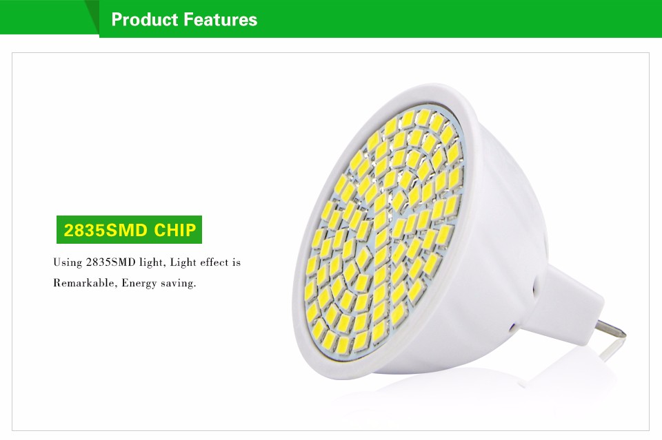 80LEDs 220V SMD 2835 MR16 6W LED lamp Spotlight Bulb Wall Downlight led corn light For Indoor lighting Replace CFL 5W 7W 10W 15W