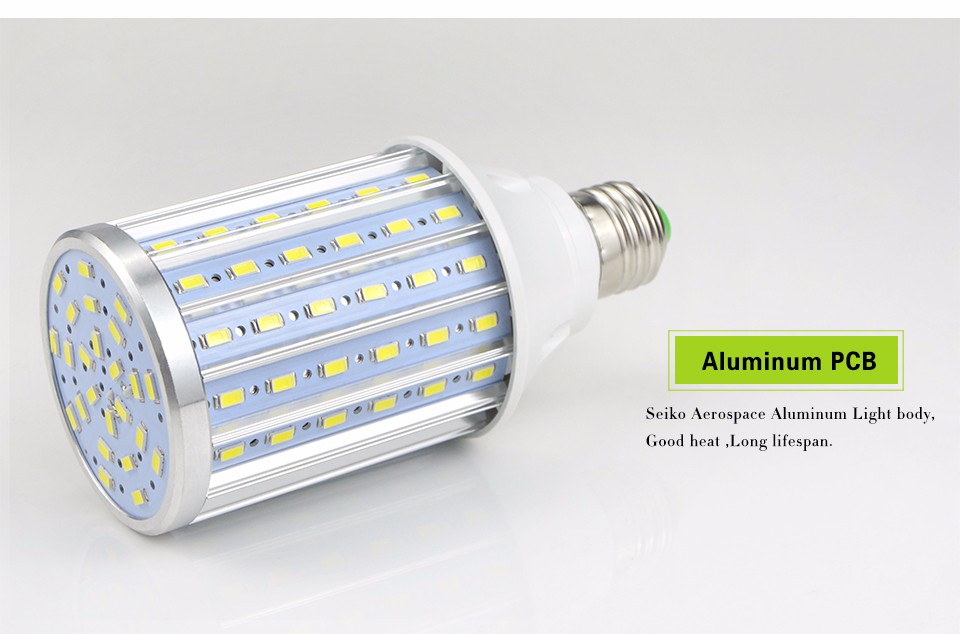 Upgrade Aluminum PCB 85 265V Lampada E27 LED corn Bulb SMD 5730 LED Light 10W 15W 20W 25W 30W 50W E14 42 60 90 108 160LEDs lamp