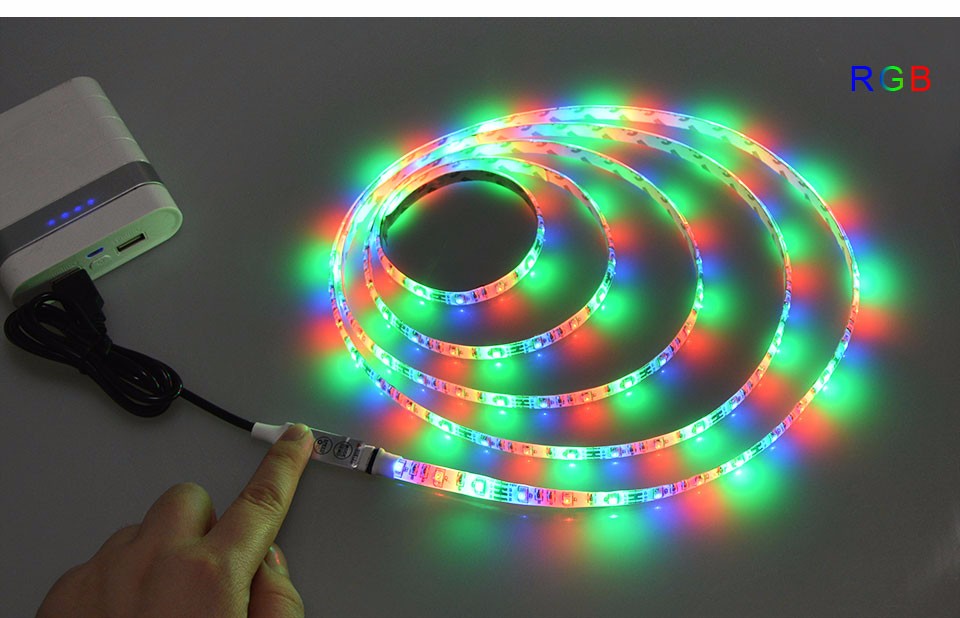 IP65 Waterproof DC 5V USB Cable RGB LED Strip light 50cm 1m 2m lamp 3528 SMD 5050 SMD warm white Flexible tape for TV Background