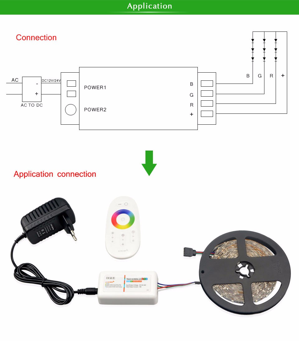 2.4G Wireless RF Remote Controller RGB Dimmers DC12 24V For 5050 3528 Led Flexible Strip Light lamp Downlight