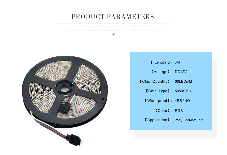 DC 12V 5M 10M 5050 SMD RGB LED Strip light IP20 IP65 waterproof LED lamp Tape 3A power supply Adapter IR Remote controller