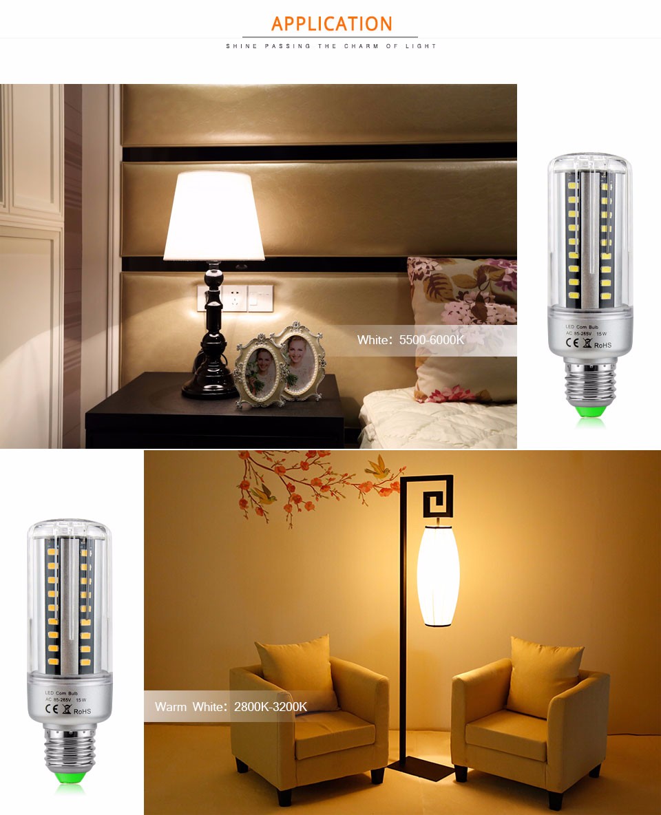 85 265V LED Corn light 220V 110V Led lamp E27 E14 LED Bulb light 5W 7W 9W 12W 15W 18W 20W 5736SMD For Home Spot lighting