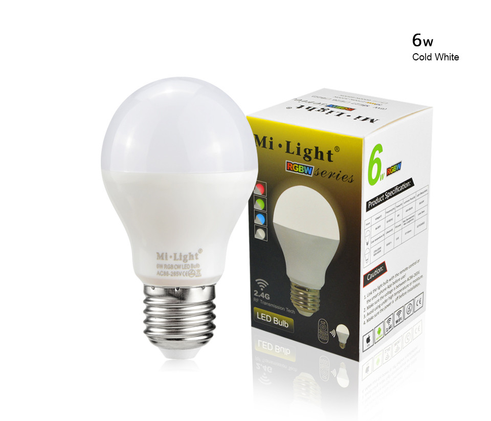 220V 110V 100 Original Mi Light Dimmable LED Bulb 2.4G WiFi Control RGBW RGBWW LED lamp Spotlight 4W 6W 9W GU10 E27 MiLight