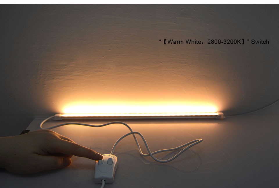 1Pcs USB LED lamp Three Colors 5V Rigid Strip Bar lights 60 LEDs Night light For Desk Book Reading Camping lighting Bulb Switch