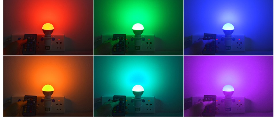 1x RGB LED Bulb lamp LED Night light Lovely 16 Colors Christmas Decor Atmosphere E27 85 265V 110V 220V LED Spotlight IR Remote