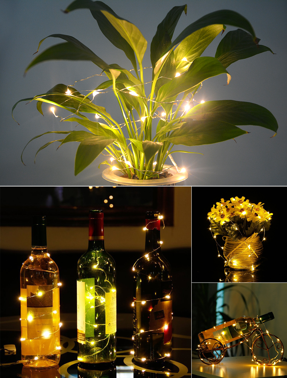 2M LED String lighting Waterproof Holiday light RGB LED Strip light For Fairy Christmas Tree Wedding Party Decoration light lamp