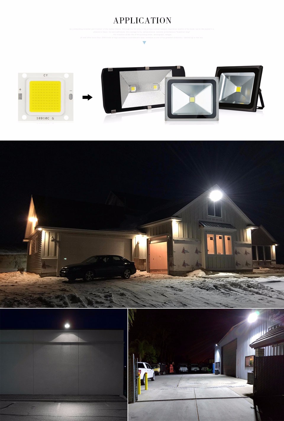 High Power LED COB Integrated LED lamp Chip 10W 20W 50W 70W DC 27V 36V light Source DIY Floodlight Spotlight Bulb Flood light