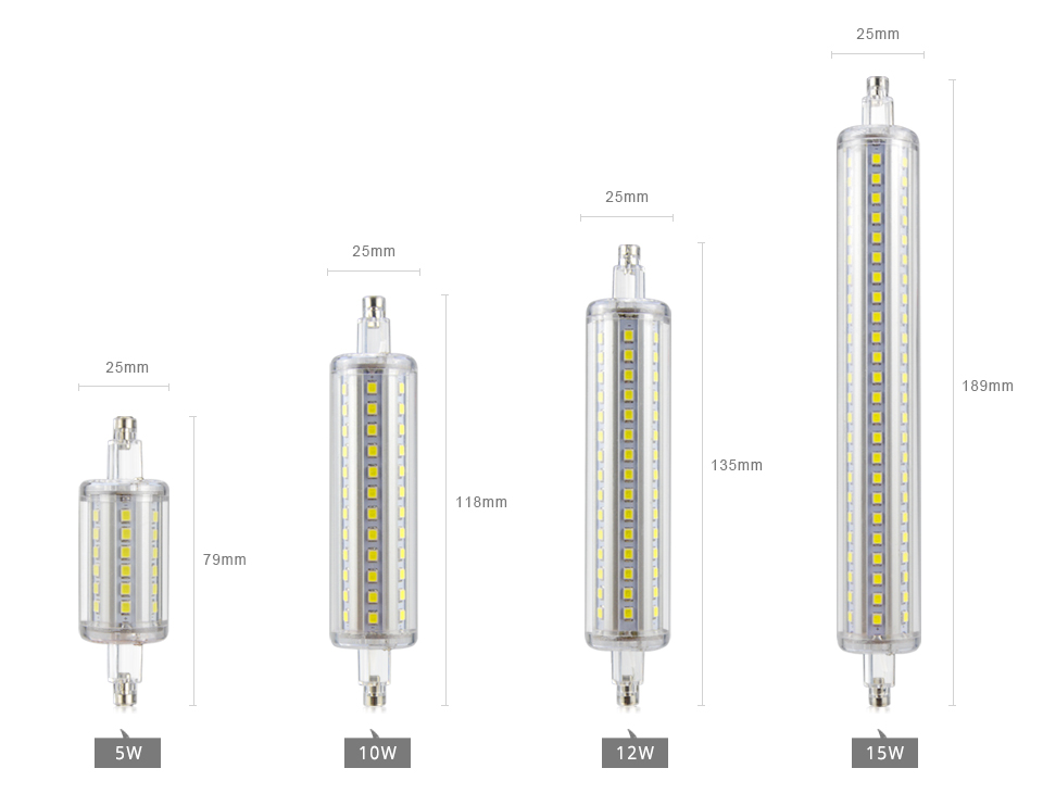 Dimmable 220V Led Bulb R7S LED Corn Light 2835 SMD 78mm 118mm 135mm 189mm Floodlight 7W 10W 12W 15W Lamp 85 265V Flood light