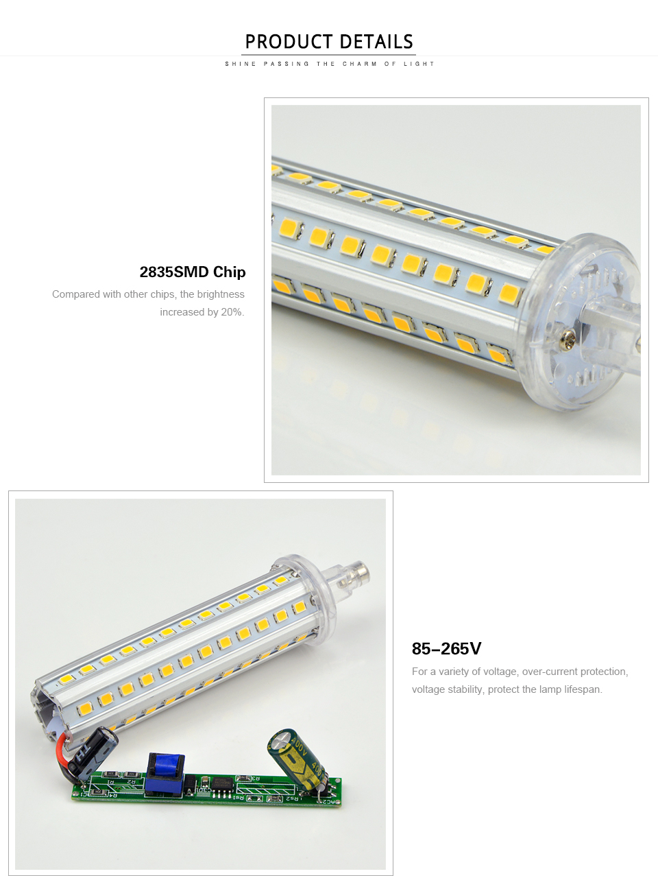 Dimmable 220V 7W 10W 12W 15W LED lamp 2835 SMD Led Bulb R7S LED Light 78mm 118mm 135mm 189mm Floodlight lamp 85 265V Flood light