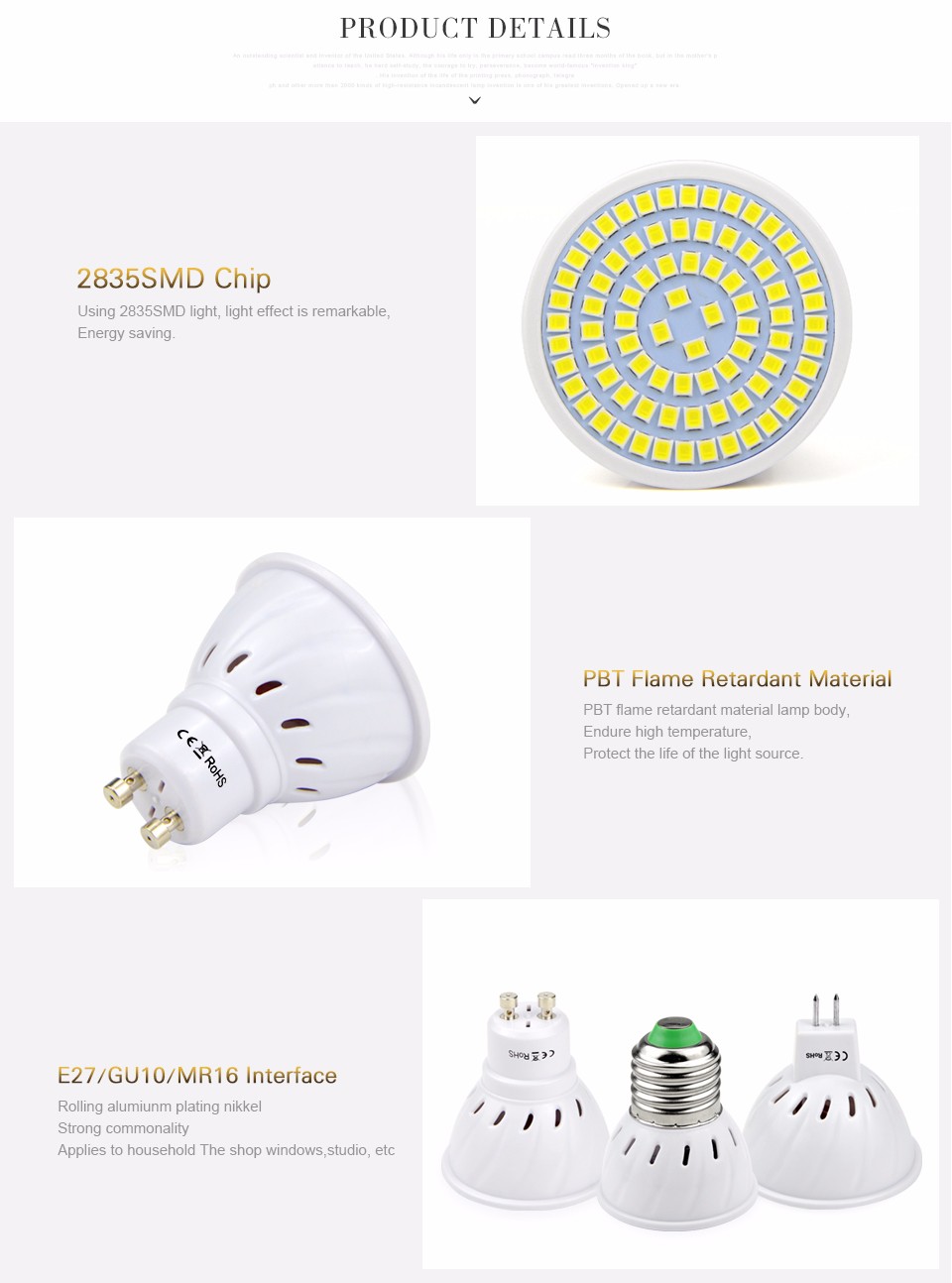 10pcs 48 60 80 LEDs E27 GU10 MR16 GU5.3 2835SMD 220V 230V 240V LED Spotlight Bulb Cup lamp light For Indoor Downlight lighting