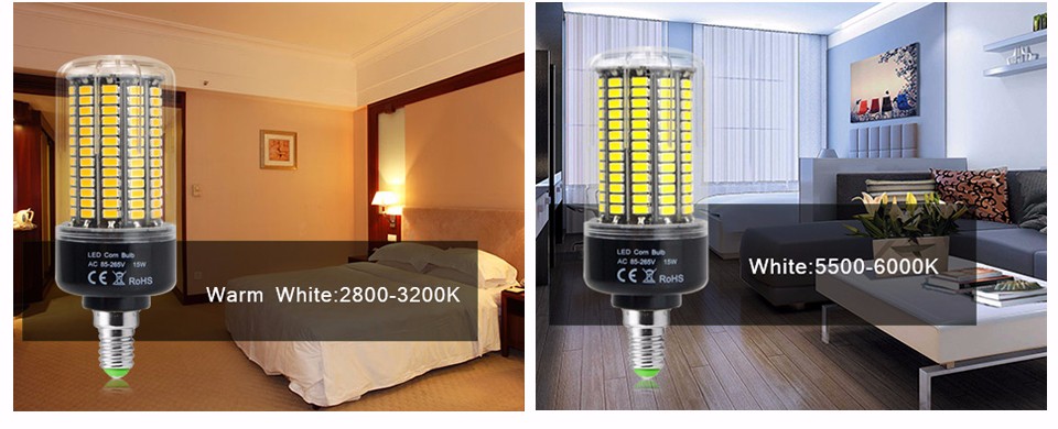 No flicker SMD 5736 AC 110V 220V 85 265V E14 led bulb lamp LED corn light 3W 5W 7W 9W 12W 15W lamparas Home Lighting