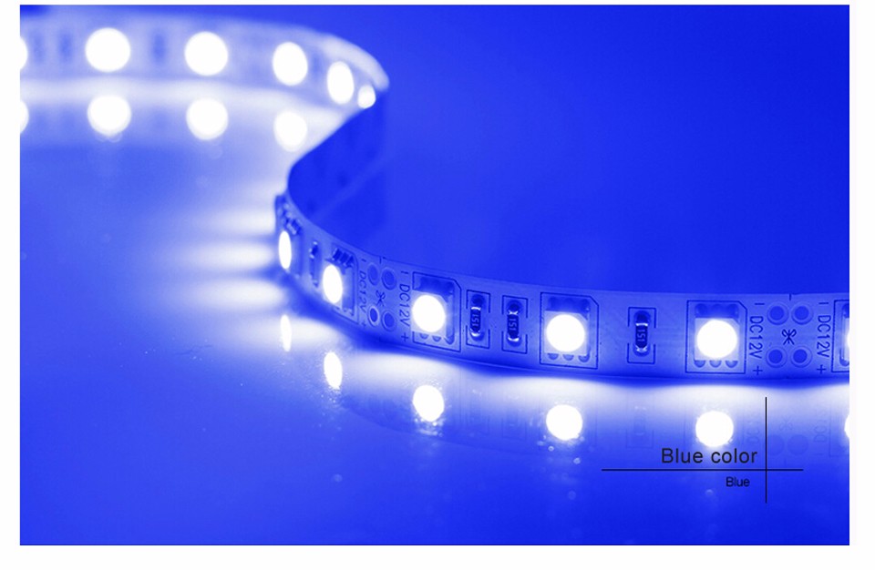 5M Single color RGB 5050 SMD LED Strip light not waterproof DC12V 60LEDs m 5m lot LED Flexible lamp for home Decoration