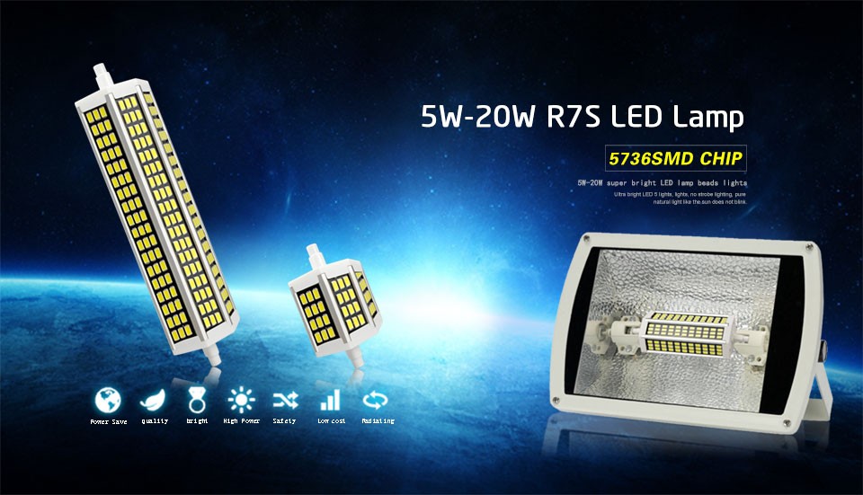 220V SMD 5736 R7S LED light Bulb LED Lamp 5W 10W 13W 20W 78mm 118mm 135mm 189mm Horizontal Plug Light lawn Floodlight Lampadas