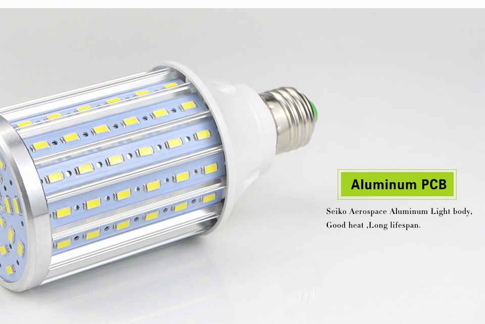 Aluminum PCB cooling 20W 90LED E27 E14 85 265V 220V 110V 5730 SMD LED corn Bulb light lamp More Longer life than plastic version